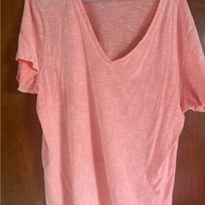 lucky brand Peach V-Neck Women's Top A0013